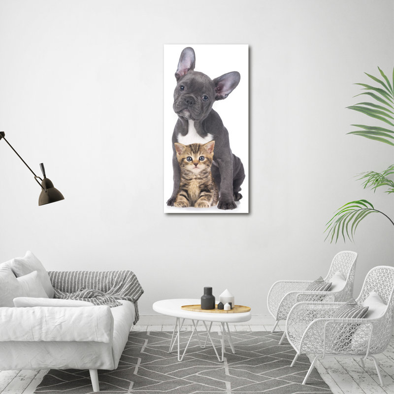 Dog And Cat - Wrapped Canvas Print