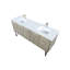 Ensemble de meuble-lavabo double, comptoir en quartz blanc et robinet en nickel brossé (SINK SINK)-212554767