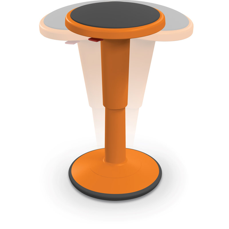 Adjustable Orange Plastic Wobble Action Stool