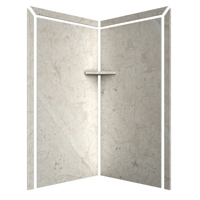 Bordure de douche FlexStone Splendor l 40 po x P 40 po x H 80 po crème Botticino