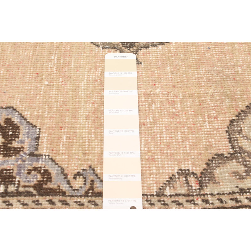 Tapis de couloir unique en laine noué à la main style années 1990 de 4 pi 11 po x 12 pi 5 po Morta