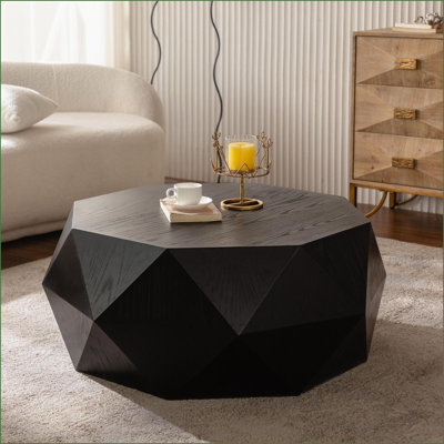 Table basse 38 po American Retro 38 po avec gaufrage 3D, facile à nettoyer Aucun assemblage requis