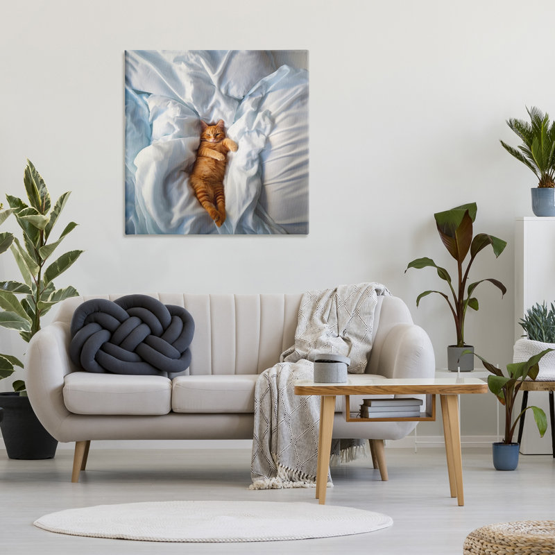«Sprawled Orange Cat» par RB, H 36 po x l 36 po
