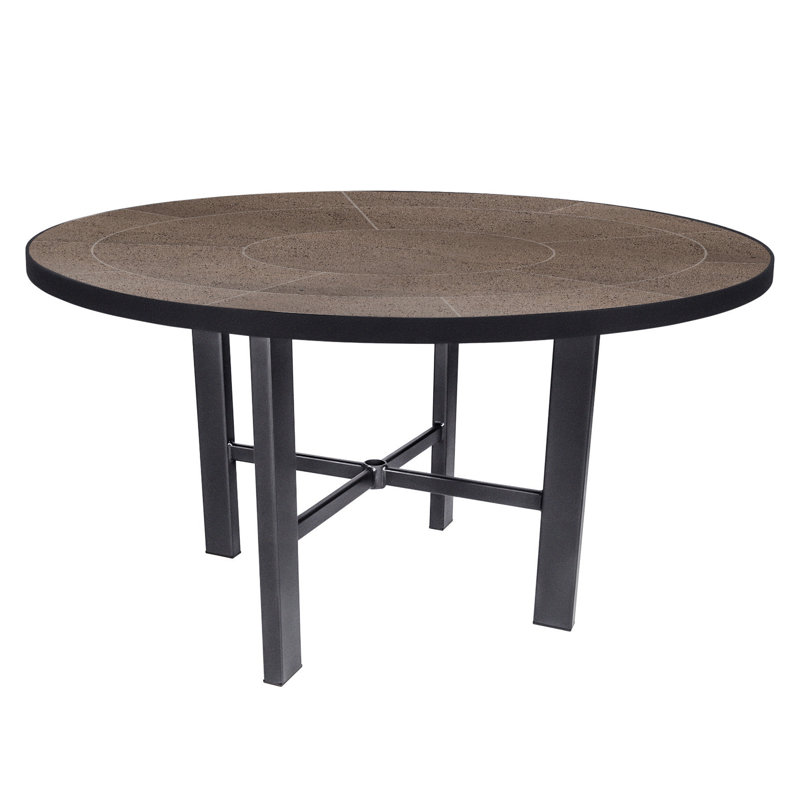 Tables Outdoor Round Bar Table, Canyon Taupe, Copper Creek, 29.5" H x 42" W x 42" D
