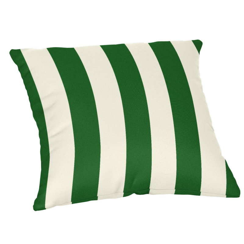 Casual Cushion Patterned Sunbrella® Fabric 1-Piece Indoor/Outdoor Square Throw Pillow, 15"W x 15"L, Maxim Forest Green