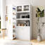 Armoire de cuisine avec rangement coulissant multi-fonctionnel, idéal pour la maison de campagne et l'organisation de salle à manger moderne.