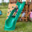 Backyard Discovery Highlander Cedar Wood Swing Set with Wave Slide, Three-Story Clubhouse, Rock Wall, and Picnic Table