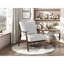 Chaise d'appoint beige avec base en bois massif et rembourrage en mousse beige, coussin de siège attaché, revêtement texturé-985511526