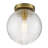 Burstyn 1-Light Modern Ribbed Glass & Metal Flush Mount Ceiling Light