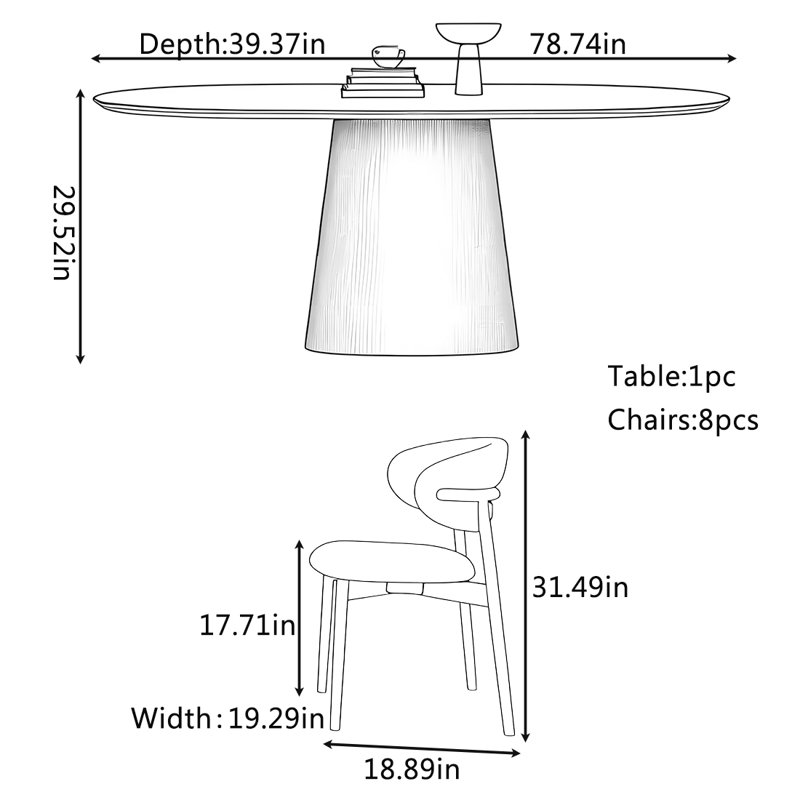 Retro - style dining table and chair set