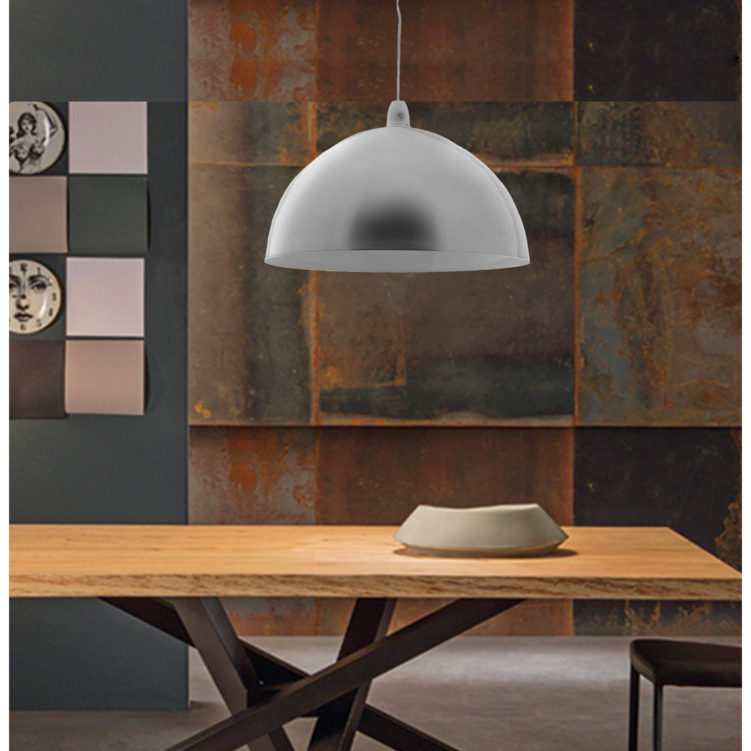 Mirror Effect 35cm Metal Bowl Pendant Shade