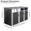 Garbage Bin Shed Stores 3 Trash Cans Metal Outdoor Bin Shed For Garbage Storage-125097061
