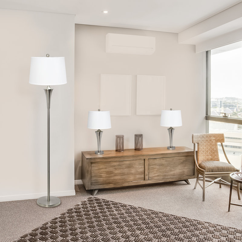 Ensemble 3 pièces de lampes de table et sur pied