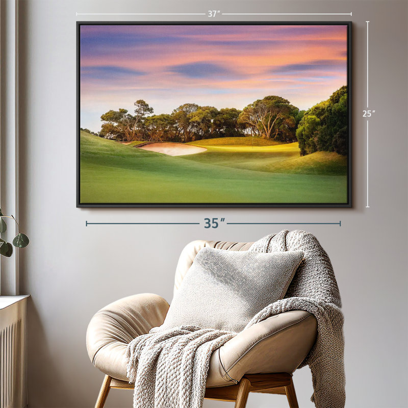 " Golf Course Sundown ", 37" H x 25" W