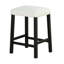 3 pièces: table haute brillance avec tabourets en tissu noir / blanc / rectangulaire