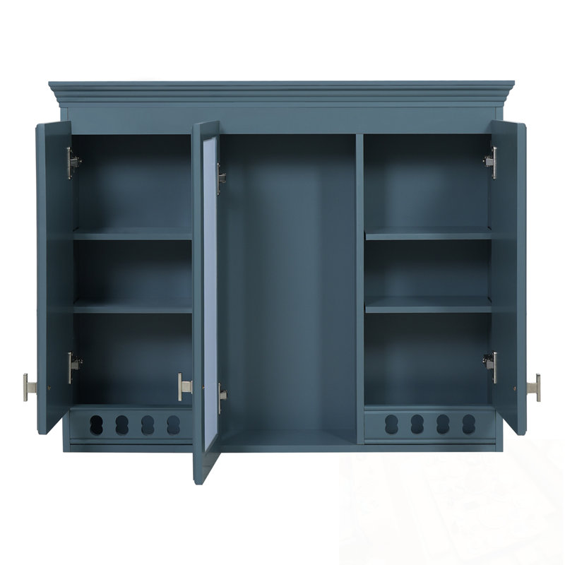 Armoire murale avec tablettes réglables, Bleu