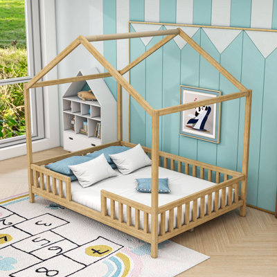Lit pour tout-petits en bois avec garde-corps