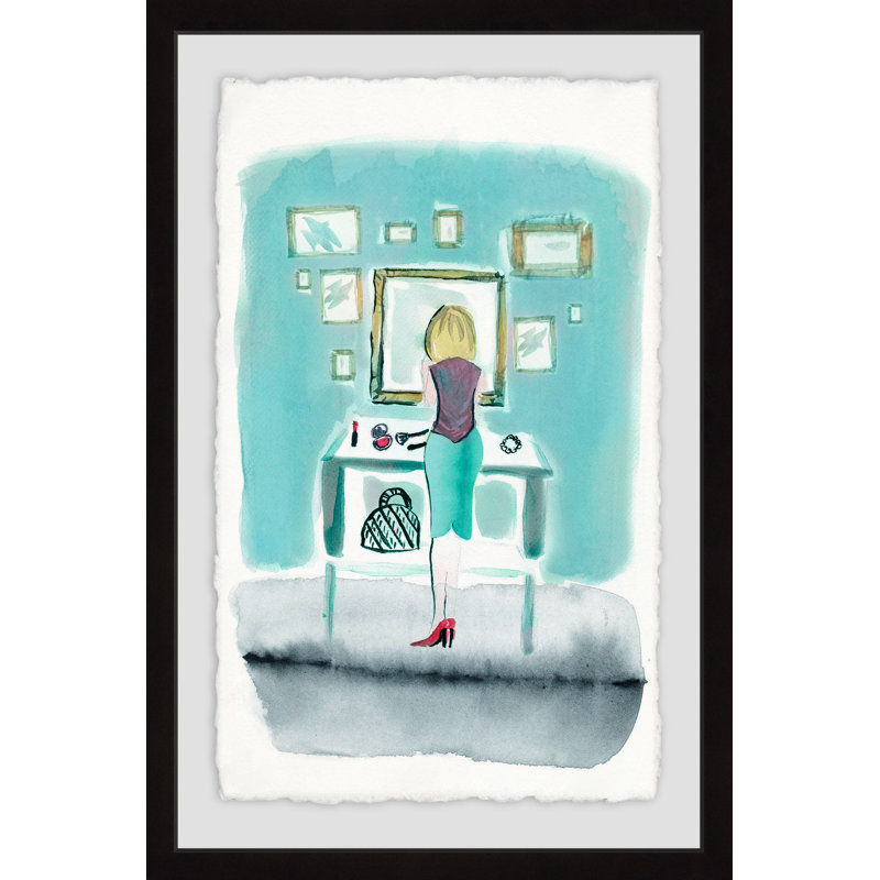 Aqua Wall - Single Picture Frame Painting, 46 cm H x 30 cm W