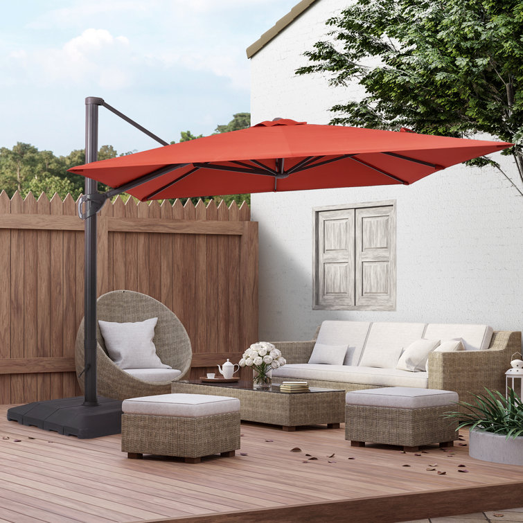 Arlmont u0026 Co. Dakia 120'' x 120'' Rectangular Cantilever Umbrella | Wayfair