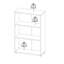 Ensemble de bureau Embrie 3 pièces : caisson mobile à 3 tiroirs, bureau de 150 cm avec pieds en acier et bibliothèque à 3 étagères, coloris Jackson Hickory/Blanc-726380151