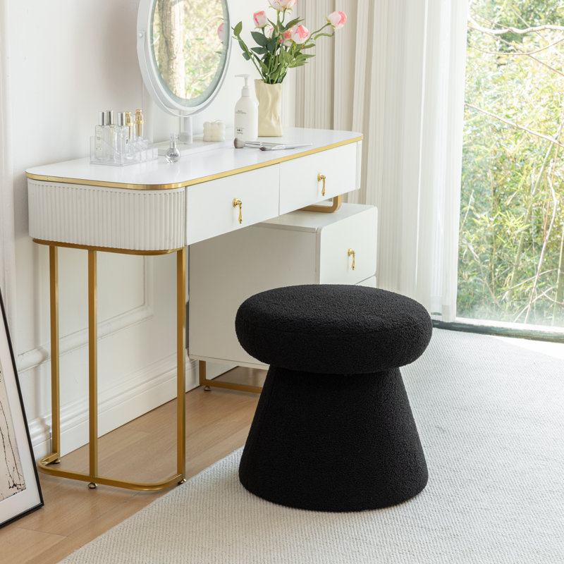 Repose-pieds avec tabouret décoratif, Noir