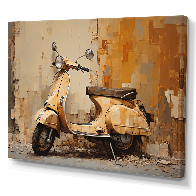 Vintage Scooter Adventures II sur impression sur toile, Toile tendue, 30" H x 40" W