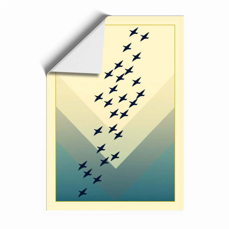 Birds in Formation Minimalist - Framed Print, Unframed, A3 - 42.0 x 29.7 cm