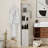 73" Tall Slim Storage Cabinet, 3-Tier Media Storage Cabinet With 3 Drawers And 2 Hooks, Bookcase Display Storage Shelves, Cube CD, DVD, Game Console Storage Cabinet-Antique White(1 pc)