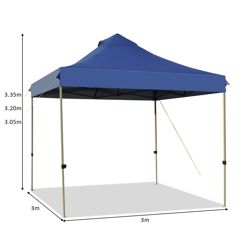 Akhai 3m x 3m Steel Pop-Up Canopy, Blue
