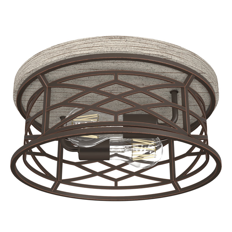 Langwood Onyx Bengal Aluminum 2-Light LED Flush Mount