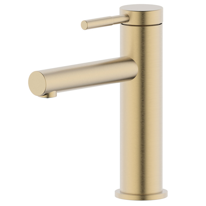 Single-Hole Bathroom Faucet with Drain Assembly, Brushed Gold
