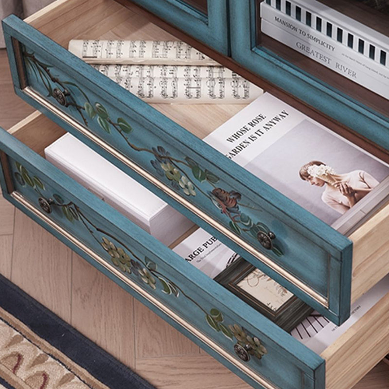 Bule Solid Wood Display Cases, Blue