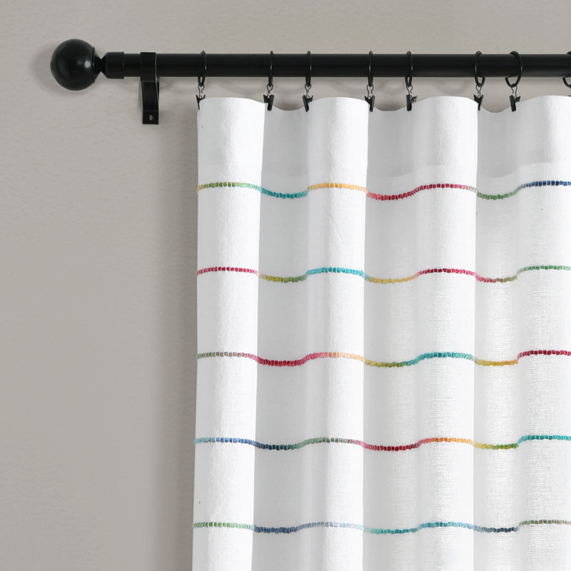 Paire de rideaux semi-transparents Reyna, l 40 po x L 95 po, Arc-en-ciel