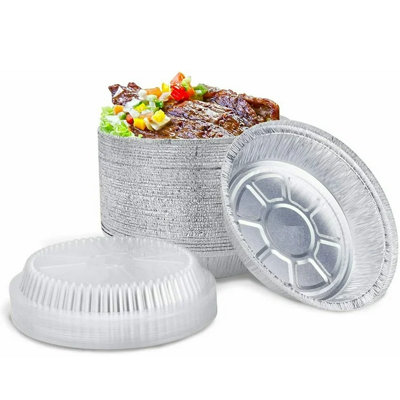 Disposable 7" Clear Dome Lids for Aluminum Round Pans without lids