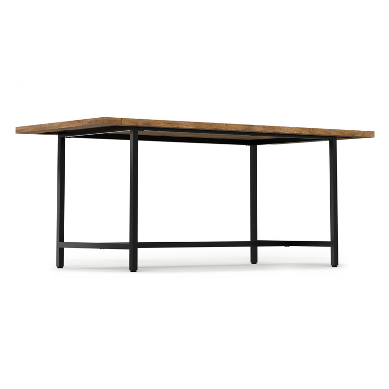 Campbell 72" Burnt Wax Mango Wood Industrial Dining Table