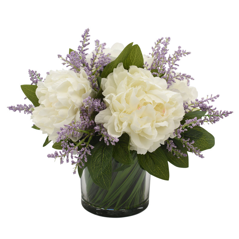 Peony And Heather Arrangement, Purple/Cream