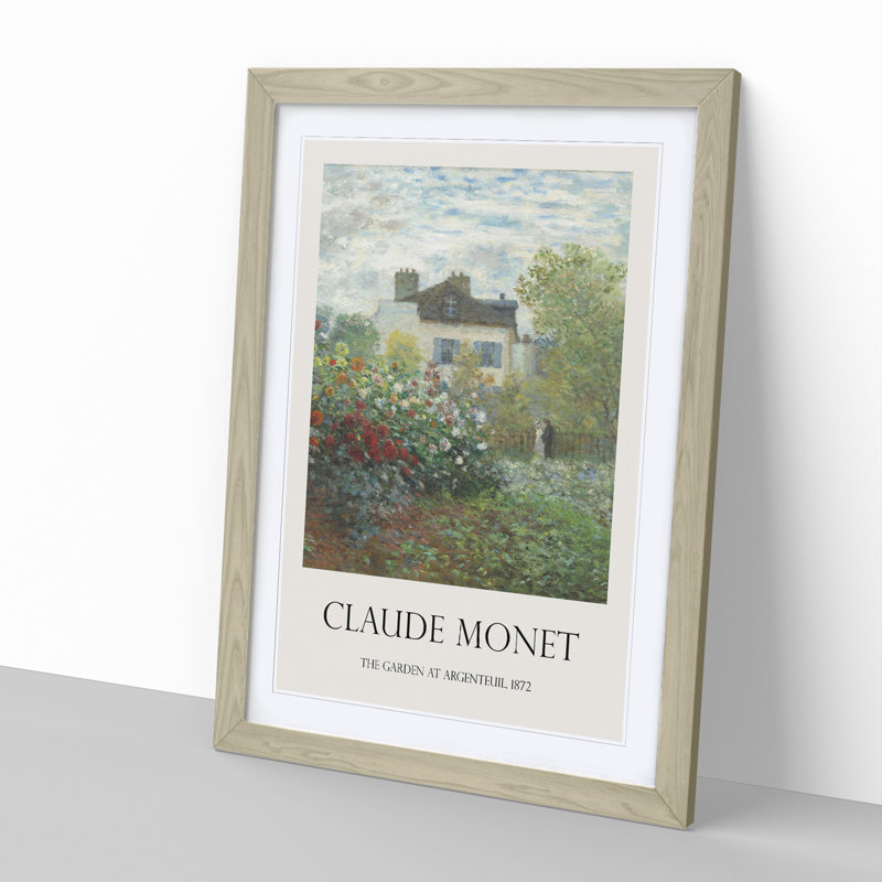 Garden In Argenteuil by Claude Monet - Single Picture Frame Print, Oak Framed, 48cm H x 36cm W x 2cm D