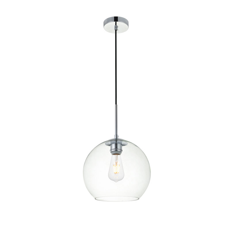 Snead 1 - Light Single Globe Pendant, Chrome, Clear, 70" H x 9.8" W x 9.8" D
