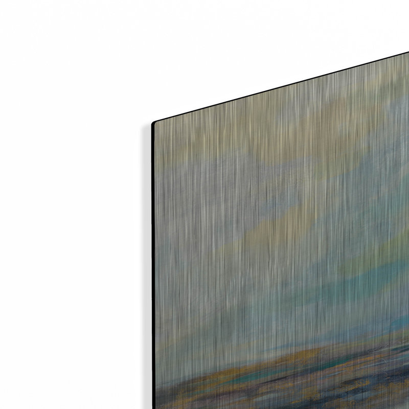 «Golden Fields» by the River »par Silvia Vassileva, art mural en métal, H 24 po x l 24 po