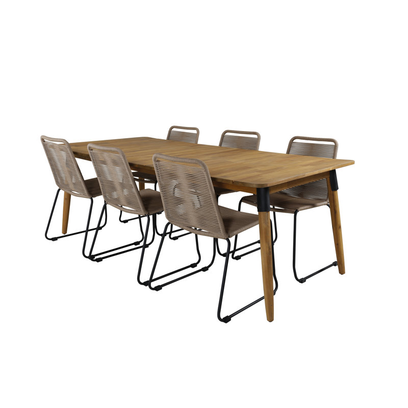 Bloxberg Solid Wood Dining Set, Brown