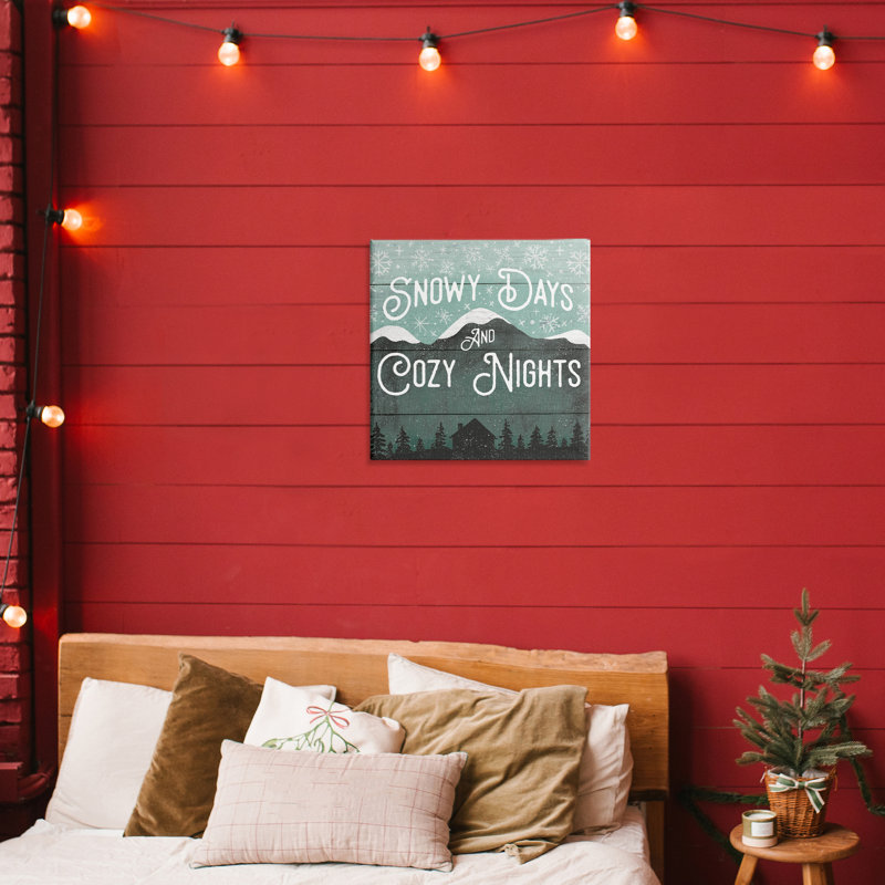 Snowy Days And Cozy Nights, toile de Jilly Jack Designs, H 17 po x l 17 po