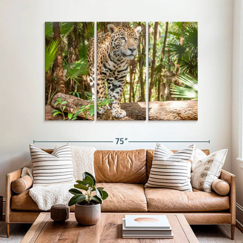 Brampt Walking Forest Leopard, 42" H x 65" W