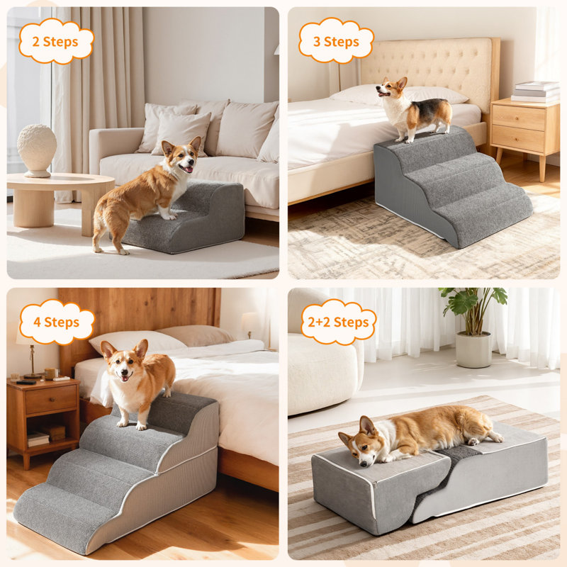 Échelle d'escalade légère et douce pour animaux de compagnie, 4-Step