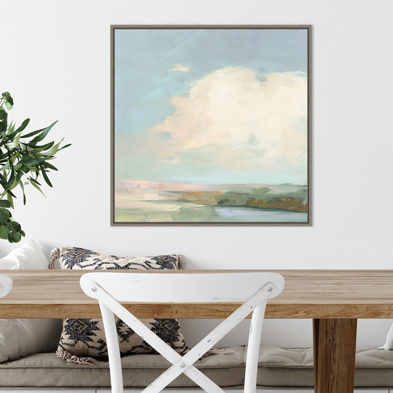 Colourful Horizon II Blue By Julia Purinton Framed Canvas Wall Art Print, H 22 po x l 22 po x P 2 po