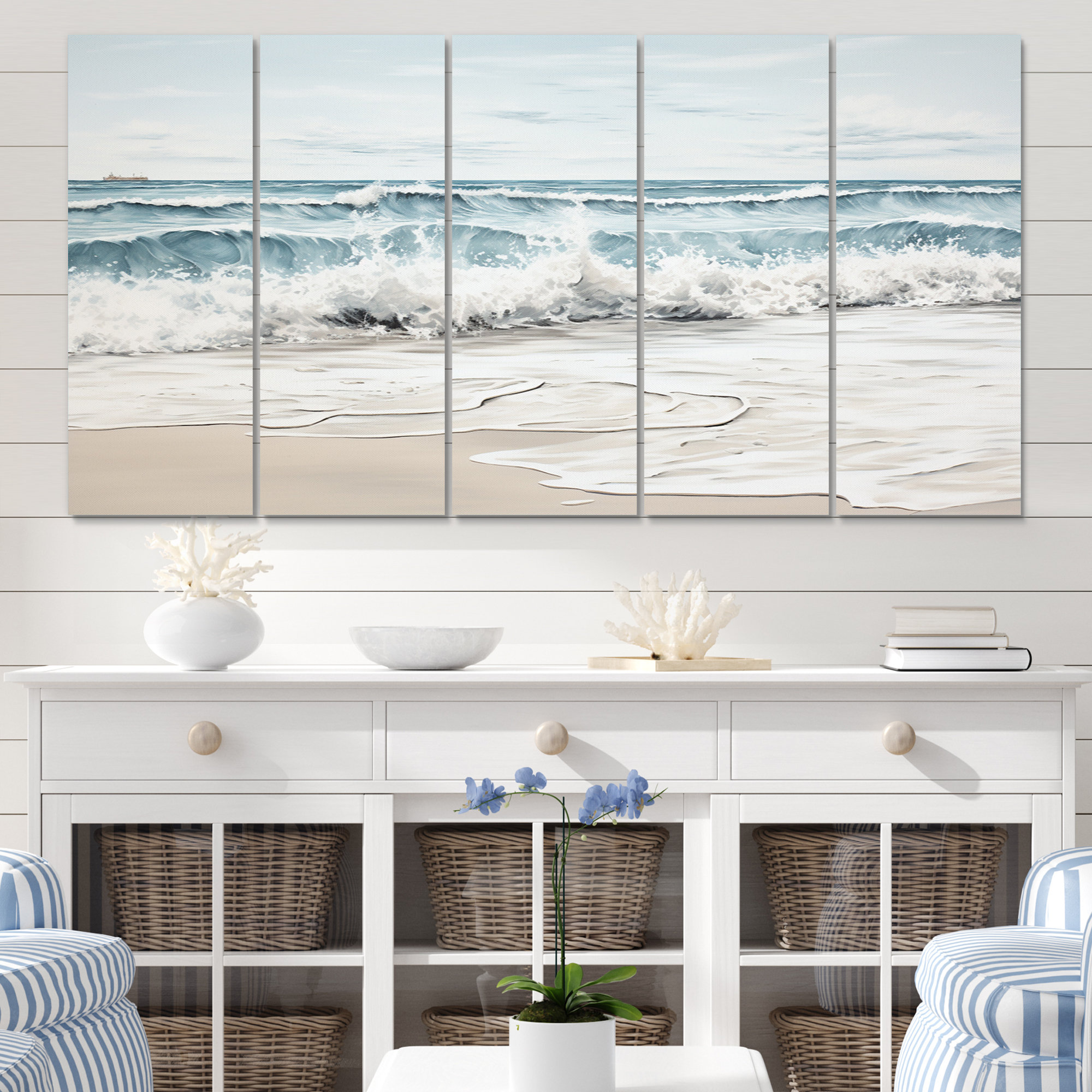 Dovecove Beach Minimalism Landscape III - Nautical & Beach Metal Wall ...