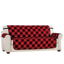 Black and White Buffalo Plaid 70 Seat Width Sofa Couch Cover