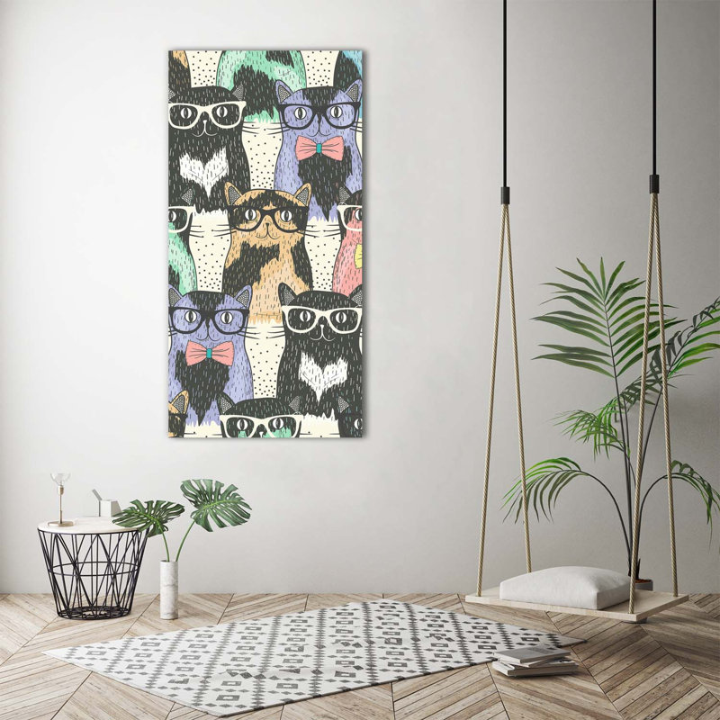 Cats With Glasses - Wrapped Canvas Print