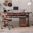 Brownness Rectangular Solid Wood with 2 drawers desk-1619927557