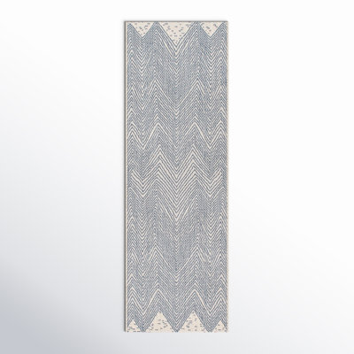 Finchley Blue Ivory Outdoor Chevron Rug