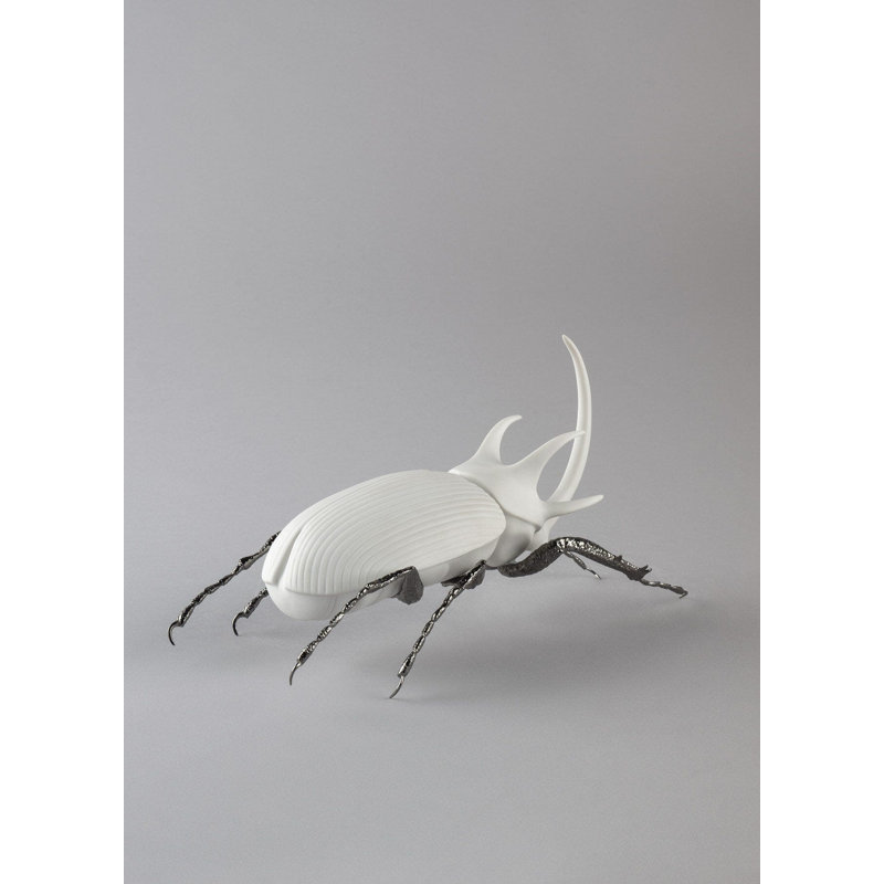 Awesome Insects Rhinoceros Beetle Figurine, White
